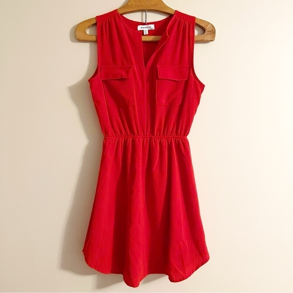 Monteau Red Fit & Flare Dress